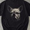 Maglietta Chihuahua Fumatore, Maglietta Grafica Cane Grunge Vintage Y2K, Maglietta Faccina Cane Divertente, T-shirt Meme Tagliente Comfort Colors