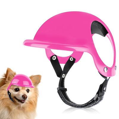 Pet Helmet with Ear Hole Adjustable Dogs Motorcycle Hat Sun And Wind Protection Cats Helmet for Pet Supplies