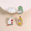 Cute Banana Cat Enamel Pins Chubby Kitten Lazy Duck Reading Book Frog With Coffee Funny Animal Brooches Lapel Badge Jewelry Gift