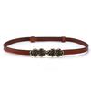Women's Genuine Leather Flower Buckle Belt, Versatile High-End Waistband, Thin Cowhide Dress Accessory