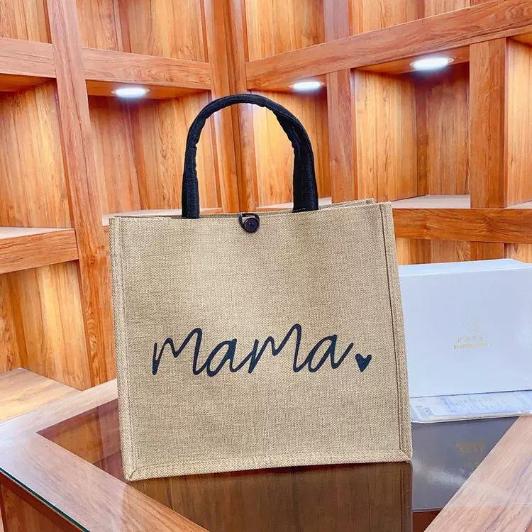 Canvas bag large capacity linen handbag female mommy bag work commuting tote bag handbag shopping bag