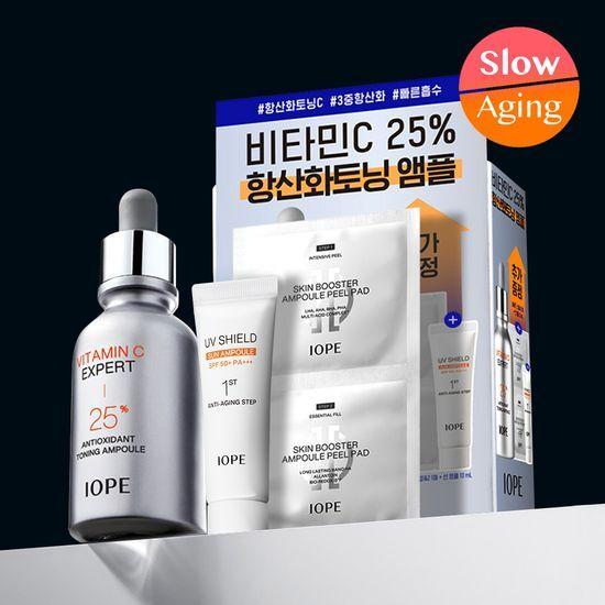 Iope Vitamin C Expert 25% Antioxidant Toning Ampoule 23ml (+1 peel pad + 10ml sun ampoule)