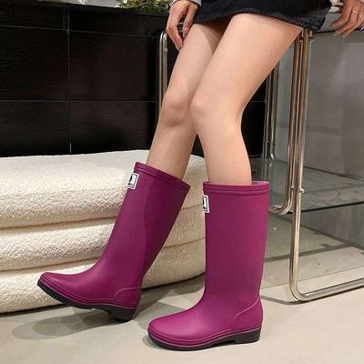 Fashion Sea-catching Rain Shoes Women's Adult Rain Boots Boots Four-season Long Cylinder Round Head Kitchen Waterproof and Non-slip Ins Wind We