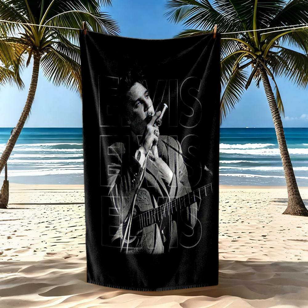 Elvis Beach Towel Super Soft Microfiber Quickdry Fabric Comfortable Lightweight Perfect For Traveling Yoga Camping And Swimming