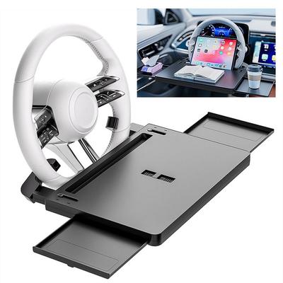 Adjustable Car Tray Table Water Cup Bracket Auto Desk Universal Steering Wheel Tray Mobile Office