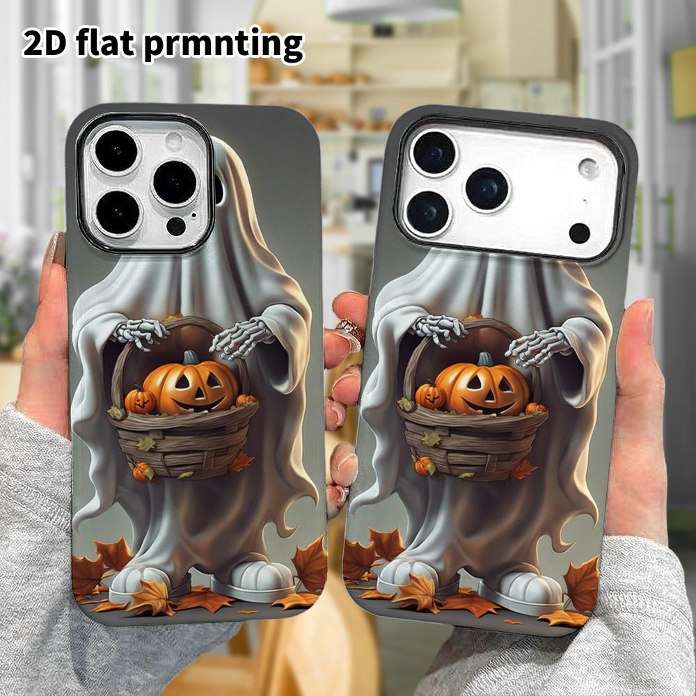 Phone Case: 2D Flat Design Suitable for iPhone 18, 17, 16, 15, 14, 13 Pro Film Protective Case, Couple Style, Vintage Ghost, Christmas and Halloween G