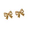 Korean High-End Stainless Steel Bow Knot Earrings for Women