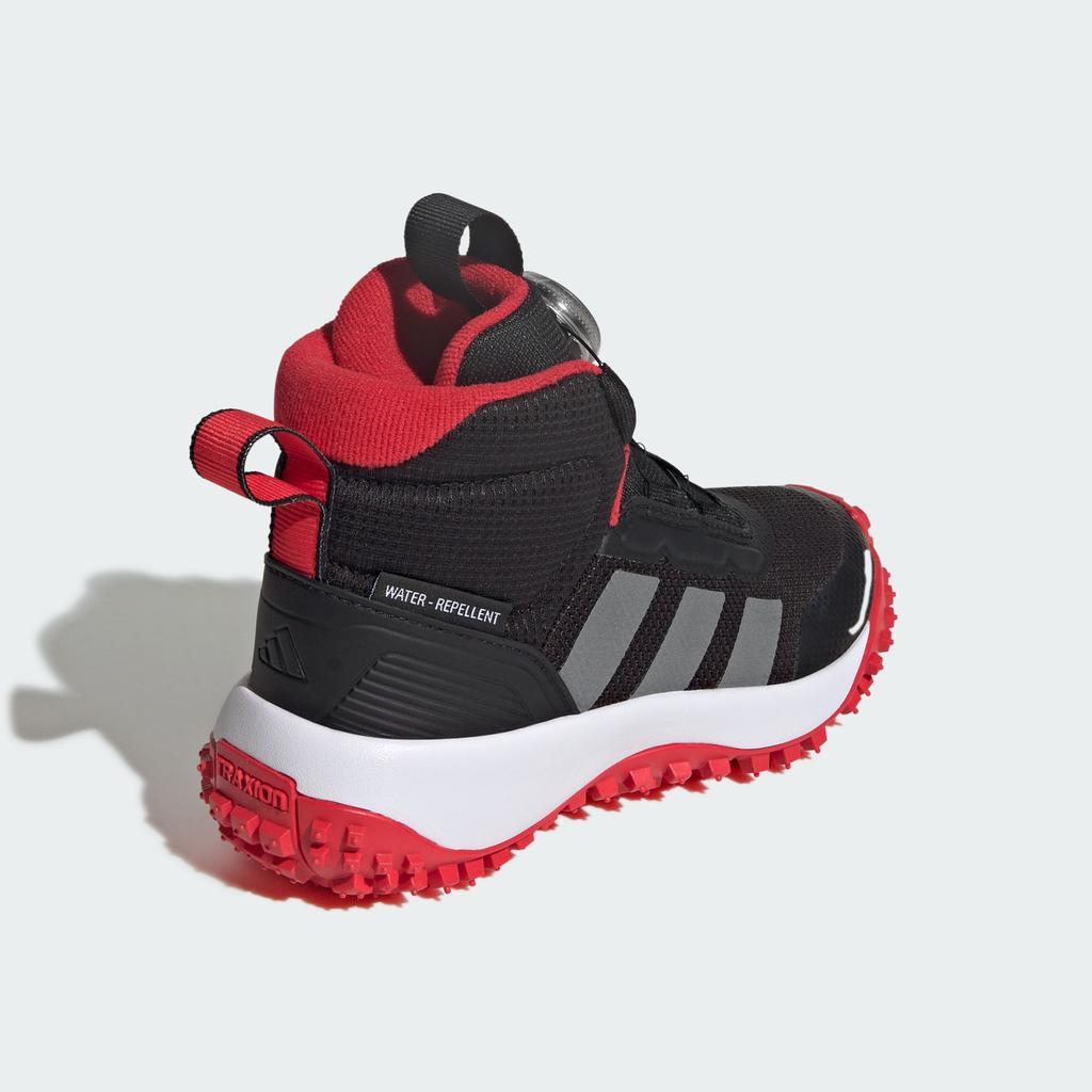 adidas Fortatrail Mid Top Casual Shoes Black Gray Red Kids'