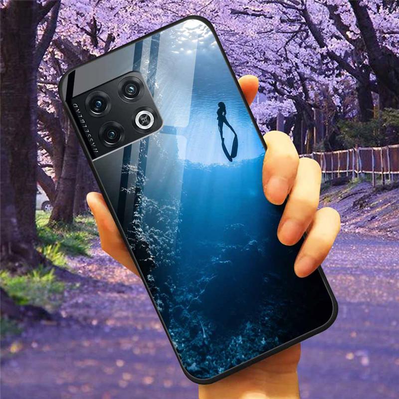 Für OnePlus 10 Pro 5G Hülle 6,7'' Gehärtetes Glas Sternenmarmor Harte Rückseite für One Plus 10Pro Funda Capa Oneplus10pro Coque