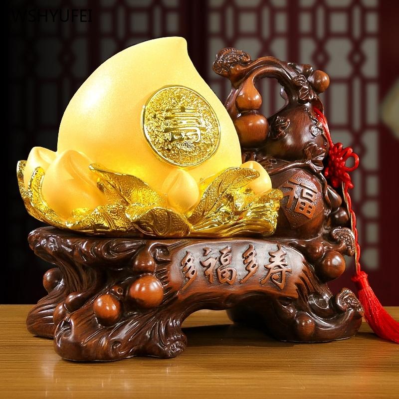 Shoutao Ornaments Birthday Gifts for the Elderly Home Decoration Accessories Resin Crafts Simulation Peach Decoration