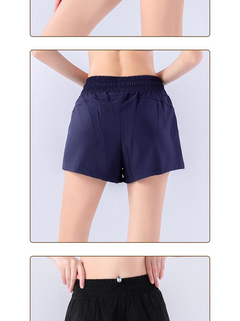 New Women's Quick-Dry Two-Piece Sports Shorts - Loose, Drawstring, Anti-Exposure Yoga & Fitness Pants.