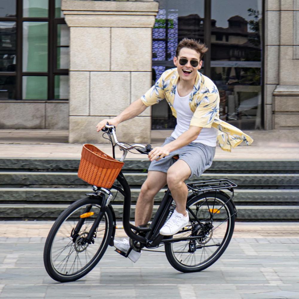 Rower Elektryczny DYU C6 26" Silnik 250W 12.5AH Maksymalny Zasięg 60Km Obciążenie 120Kg Czarny lub Biały