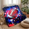 Football Artwork Design Theme Blanket Lightweight Warm Flannel Blanket Decorative Throw Blanket for Home Decoration