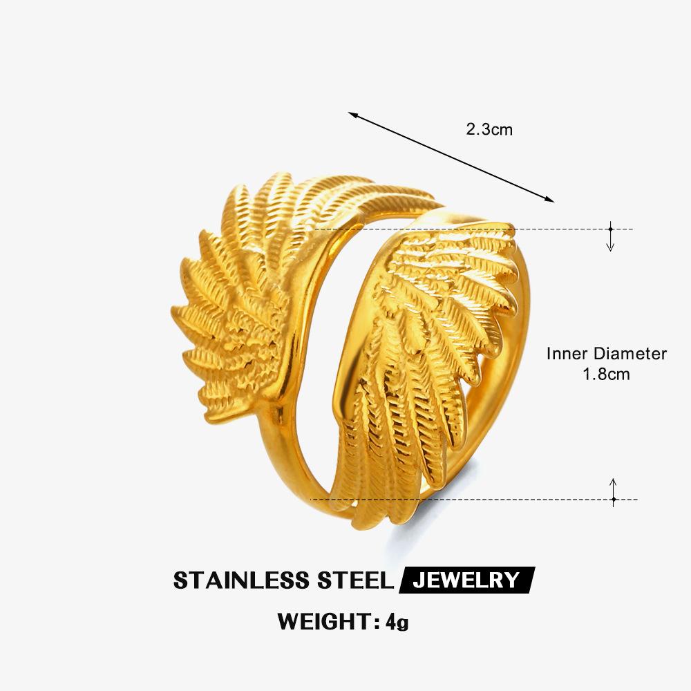

Fashionable And Minimalist Wing Ring For Woman Personalized Hip Hop Zircon Accessories Adjustable Opening Couple Rings resizable