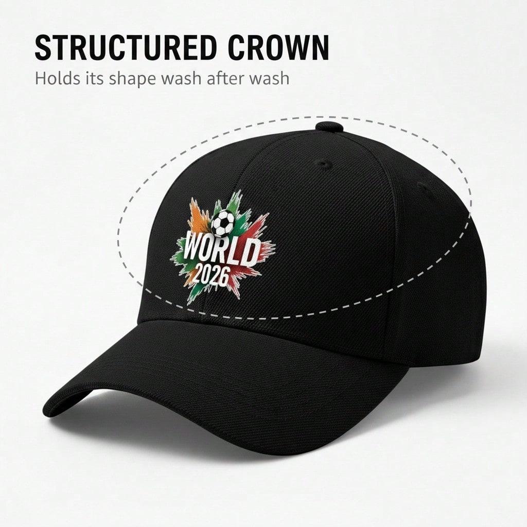 [Sporty Baseball Cap] 2026 World Cup Theme Print Unisex Adjustable Breathable Lightweight Polyester Sun Protection Casual Outdoor Sports Baseball Hat