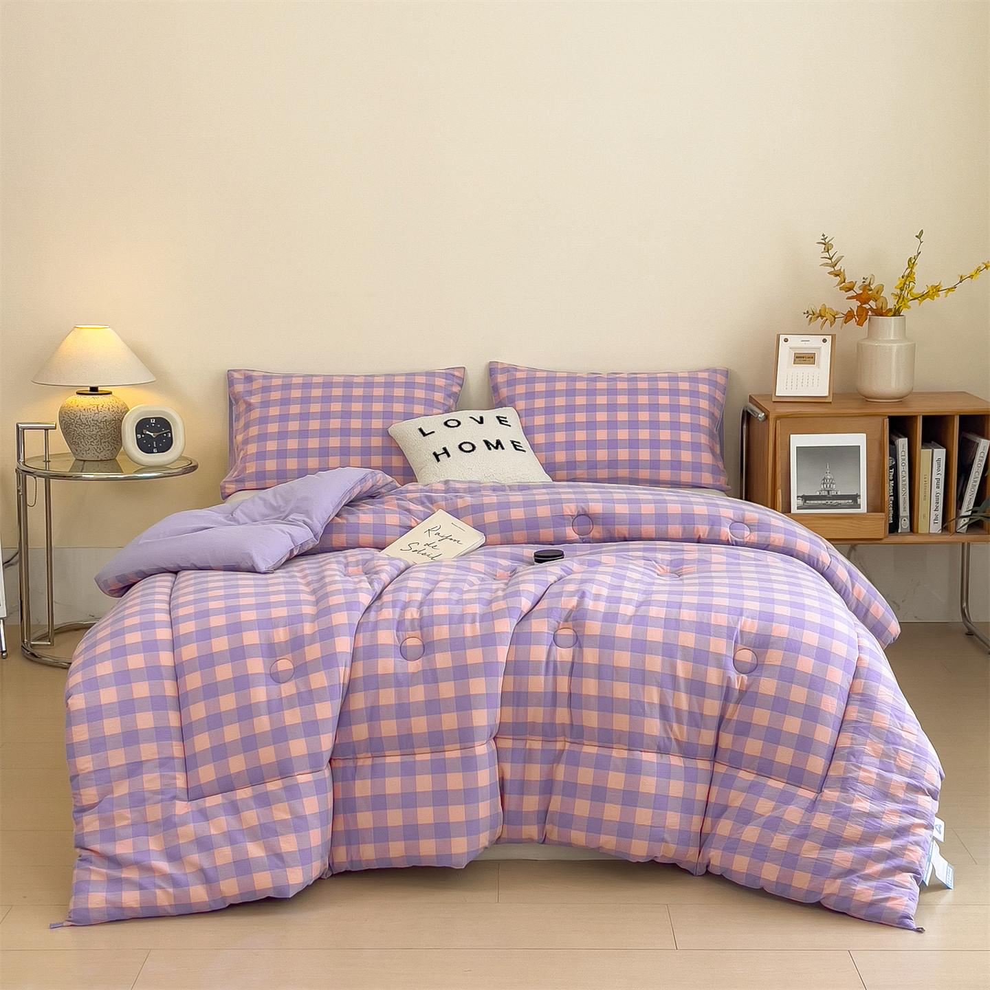 

New High Quality Fluffy Warm Duvet Insert Solid Color Autumn Winter Thickened Comforter Skin-friendly Soft Quilted Quilt for Bed 1.5x2.0m 1.5kg