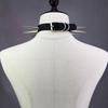 Long Spike Choker Punk Faux Leather Collar Cool Big Rivets Necklace Accessories