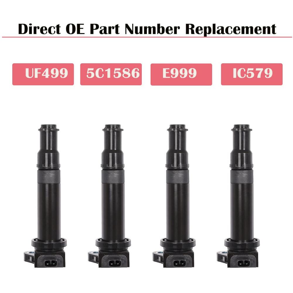 UF499 5C1586 Ignition Coils & Spark Plugs for 06-11 Hyundai/Kia 1.6L Models
