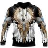 Sweat à capuche imprimé loup pour homme Sweatshirts Streetwear Basique Décontracté Manches longues à capuche Quotidien Sport Impression Marron Printemps & Automne Designer