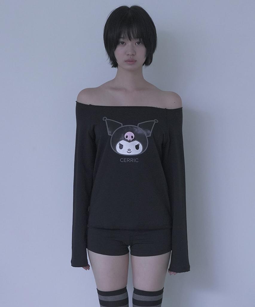 CERRIC Kuromi Boat Neck Top / Black
