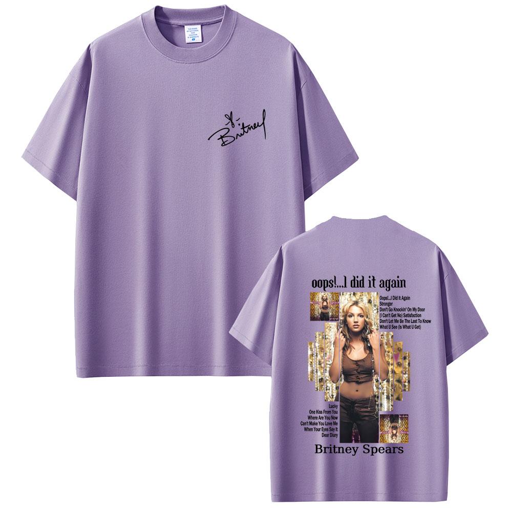 Britney Spears Oops I Did It Again Grafické tričko z alba Pánské Dámské Módní Vintage Oversized Krátký Rukáv Trička Streetwear