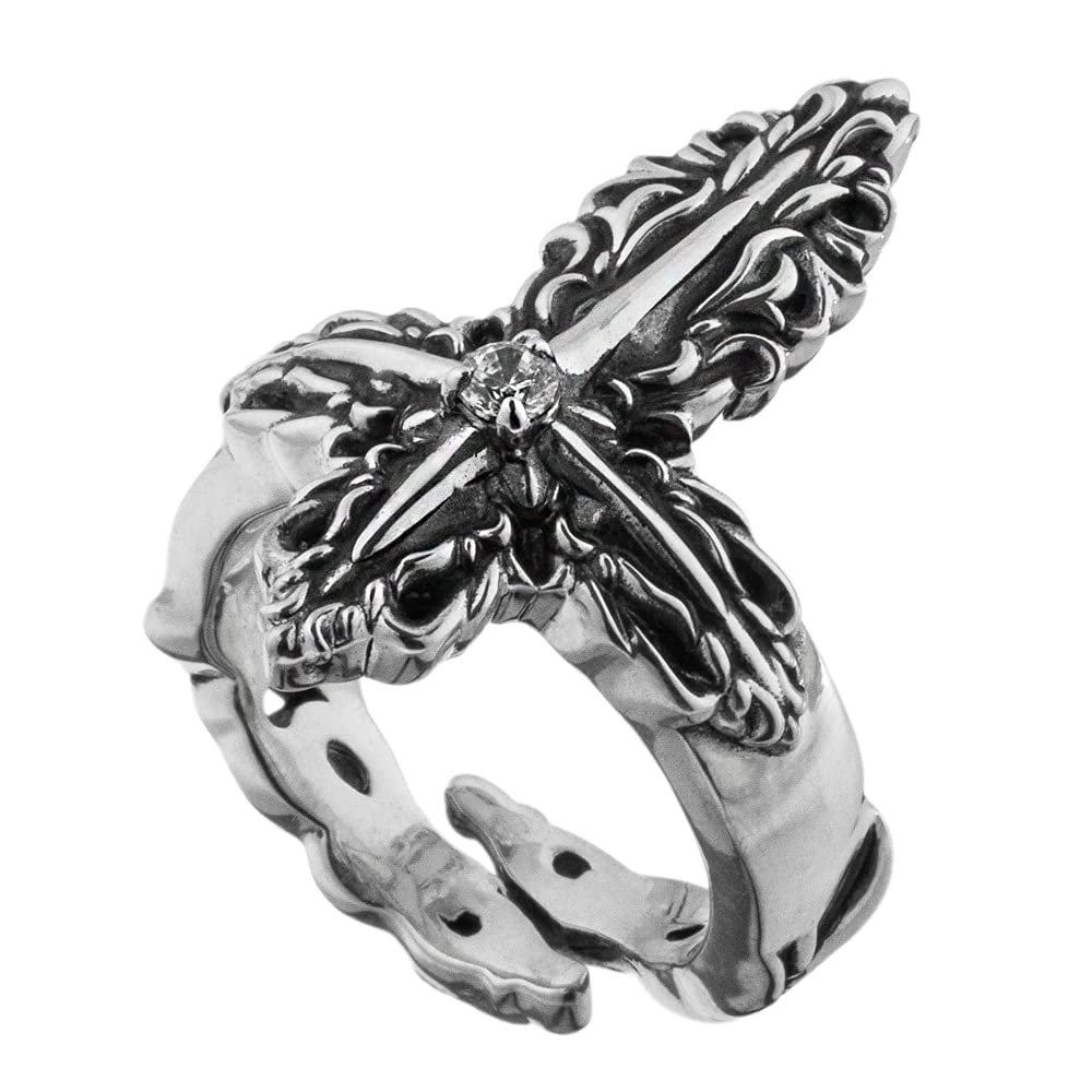 Artemis Classic Layered Cross Silver Silver Accessories for Men and Brand Silver 925 Ring, Ring, ACR0286, Women, Jewelry, Ring,
