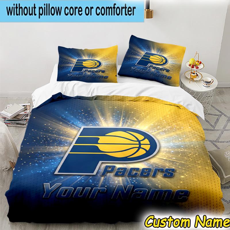 3pcs Custom Name Pacers Basketball Team  Bedding Set Includes 1 Duvet Cover & 2 Pillowcases for All Seasons Dormitory Home Decor Christmas gifts