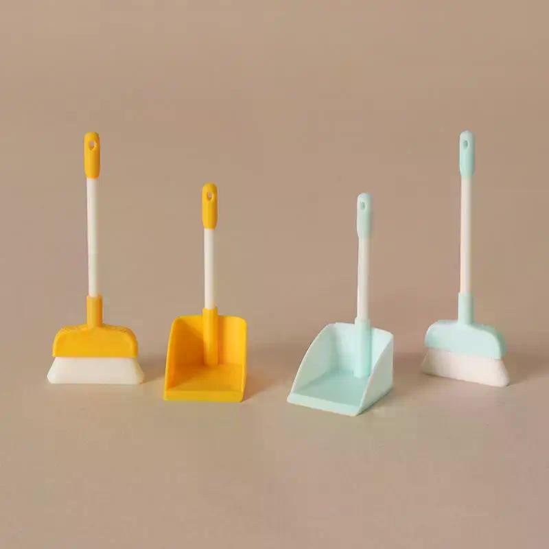 1/5 Sets Doll Home Cleaning Tools Decor Toy 1:12 Dollhouse Miniature Brush Dustpan Kit Micro Life Scene Decoration Props