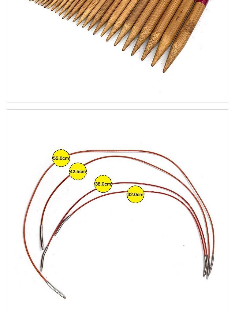 Detachable Circular Bamboo Knitting Needle Set - DIY Crochet Tools