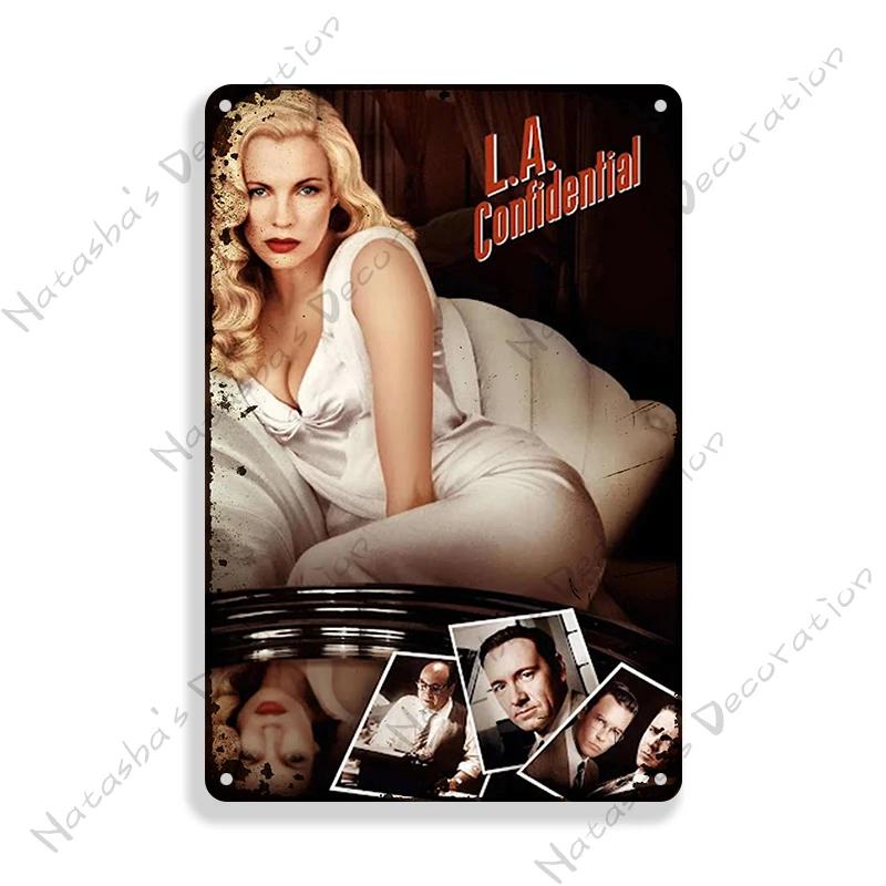 Classic Movie Sign L.A. Confidential Retro Meta Sign Rusty Metal Poster Home Bar Pub Decorative Sign Wall Decoration Wall Decor