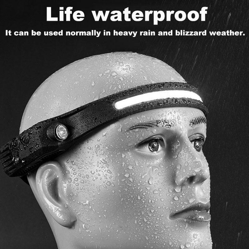 USB Rechargeable LED Sensor Headlamp COB Headlight Head Torch Work Light Waterproof Head Flashlight for Fishing Camping Lantern