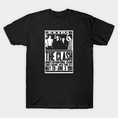 Koszulka Vinatge 1981 The Clash Topy t-shirty Męskie Damskie Krótki Rękaw Wszystkie Rozmiary S do 4XL
