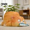 Cute Animal Planter for Shelves Cat Eating Fish Planter, Plant Pot with Drainage, Funny Modern Succulents Office Corgi Succulents, Indoor Plants, Home
