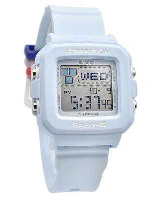 Baby-G Plus Dijital Açık Mavi Reçine Kayış Kuvars BGD-10L-2 100M Kadın Saati Ekstra Bant Döngüleri ile