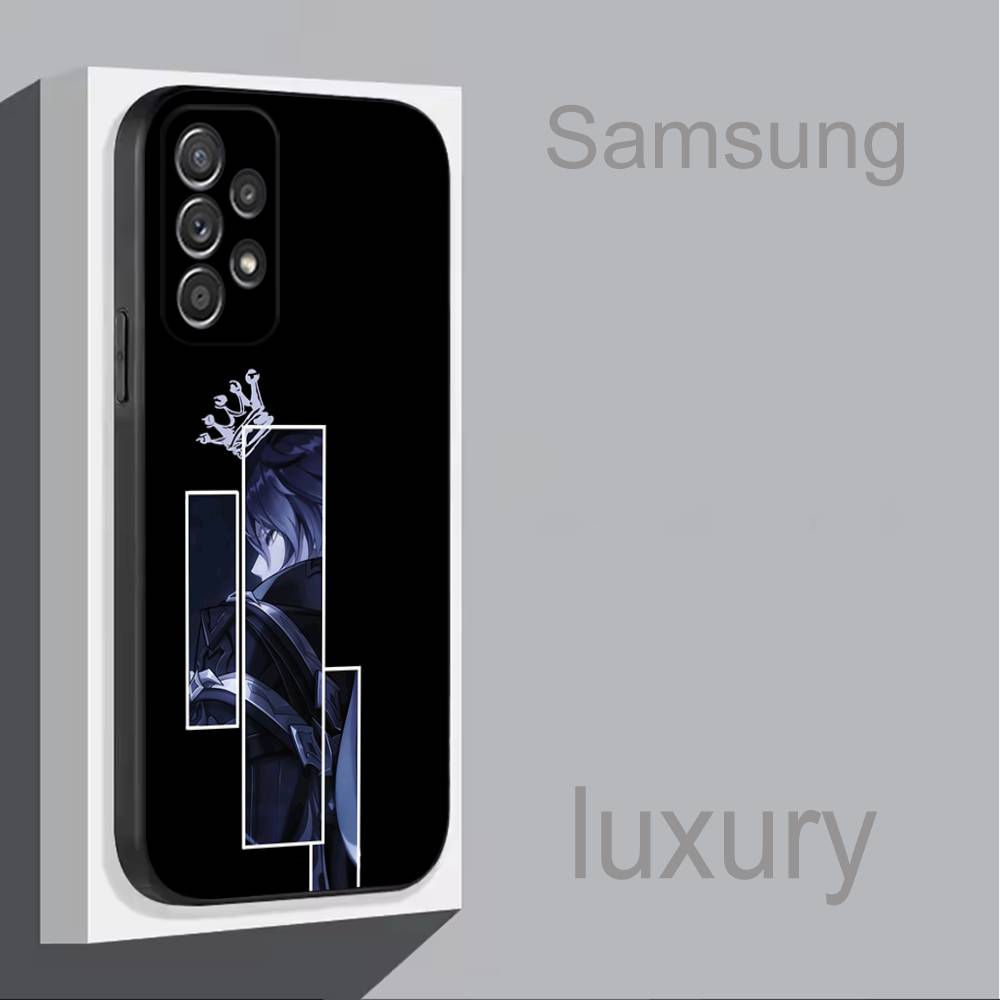G-Genshin Impact F-Flins For Samsung S 25,24,23,22,30,21,10,9,Ultra,Plus,Lite,FE,4,5G Phone Case Black Soft Case