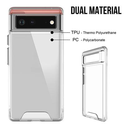 New 1PC TPU+PC Mobilephone Case Clear Anti-Fingerprint Phone Case For Google Pixel 6