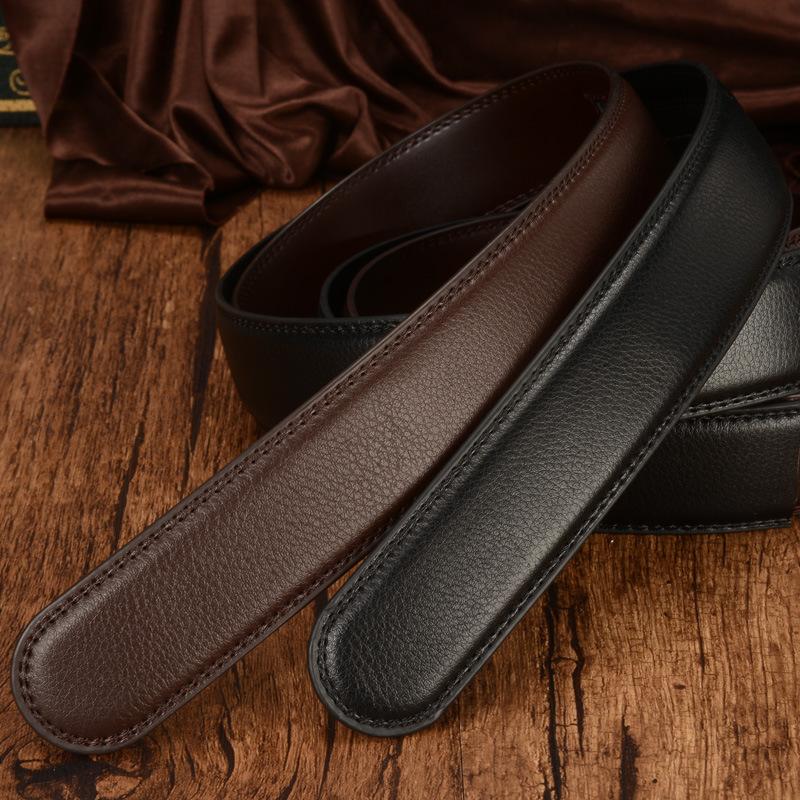 Genuine Leather Belt Body Men'S Belt Headless Belt Belt Strip Cowhide No Button Head Does Not Take The Lead Automatic Buckle