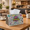 1pc Modern Graphic Educational Tissue Box, Psychology Icon Pattern Perfect for Outdoor Gatherings, Daily Desktop Use, And Suitable for Bedrooms, Livin
