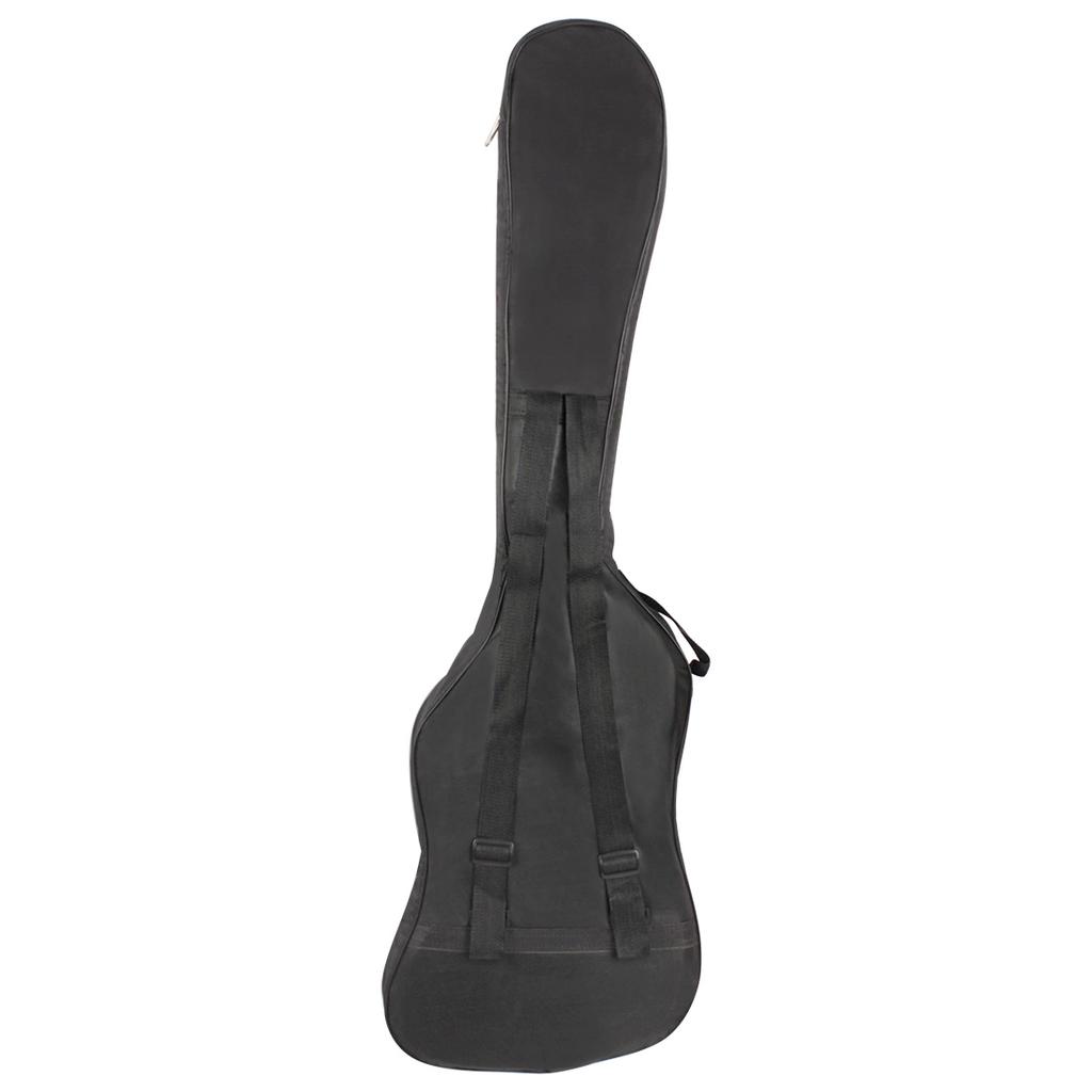 120 x 38 x 6 cm dicke schwarze Tasche für E-Bass aus Baumwoll-Canvas, wasserdicht, weiche Hülle mit doppeltem Schultergurt