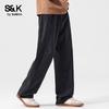 Baleno Men's S&K Series Tencel Blend Loose Straight Leg Casual Pants