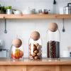 Modern Glass Coffee Bean and Tea Storage Jar with Cork Stopper