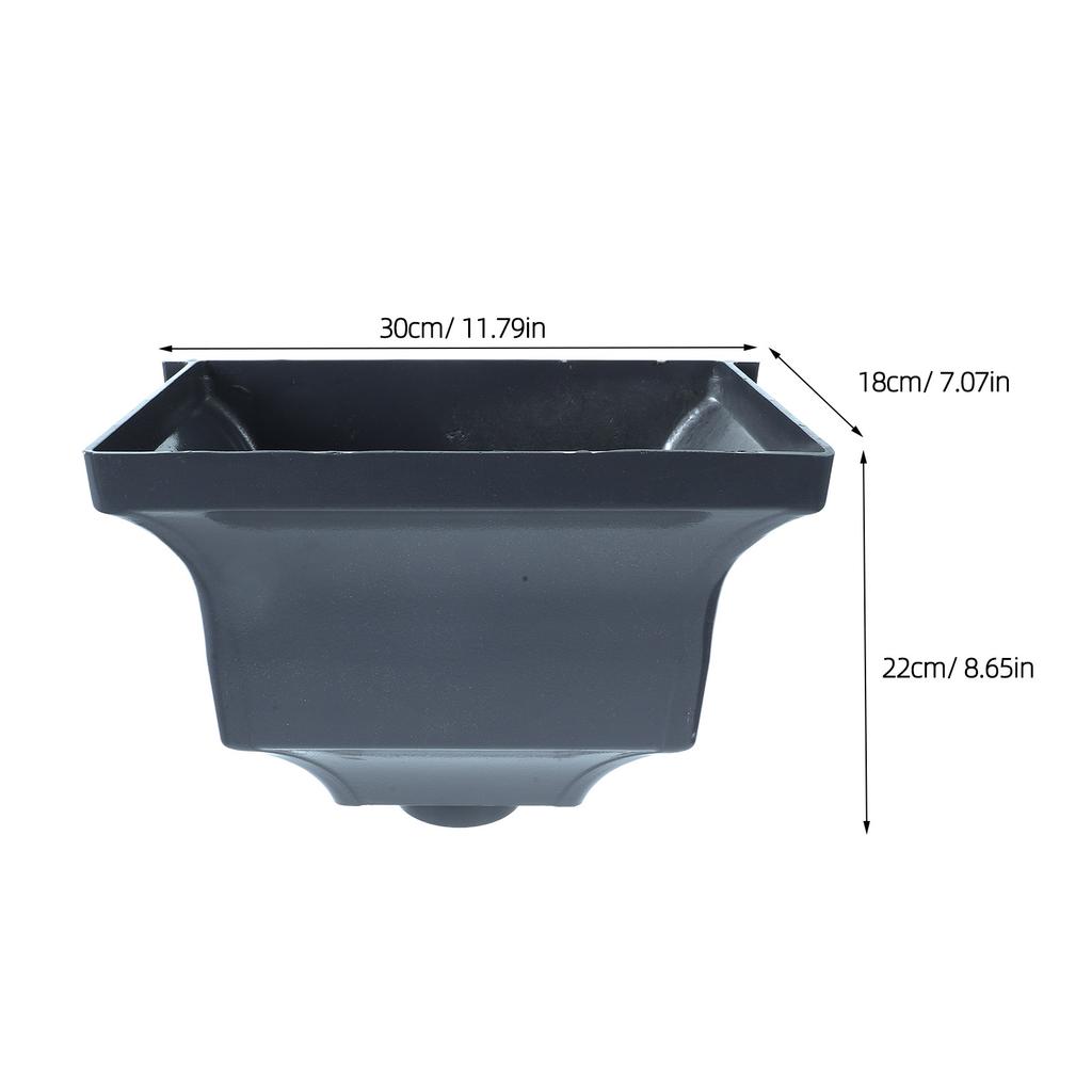 Grey Aluminum Alloy Rainwater Diverter 3000x2200x1800cm Curved Design Downspout Splash Block Gutter Downspout Adapter Outdoor