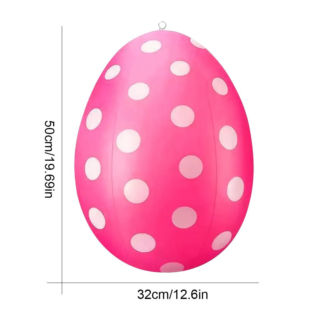 Påsk Uppblåsbart Ägg Partyballong DIY Plastäggboll Slitstark Färgglad Äggballong Utomhus Trädgård Gård Gräsmatta Dekoration