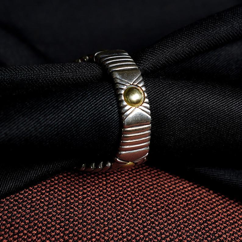 New Men's Two-color Ring, Creative Indian Avatar Personalized Punk Jewelry