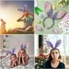 Getrays 2-Piece Colorful Bunny Ear Headband, Bendable Bunny Ear Hairband for Adults and Kids, Bunny Ear Hair Hoop Headpiece Hair Ornament Headband