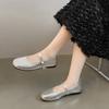 Fashion 2025  Women's Temperament Flat Shoes  Retro Buckle Soft Bottom Single Shoes with Skirt Fashion Comfortable Commuter Single Shoes