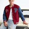 Herre baseballtrøje denimærmer tweed retro amerikansk jakke forår og efterår afslappet jakke