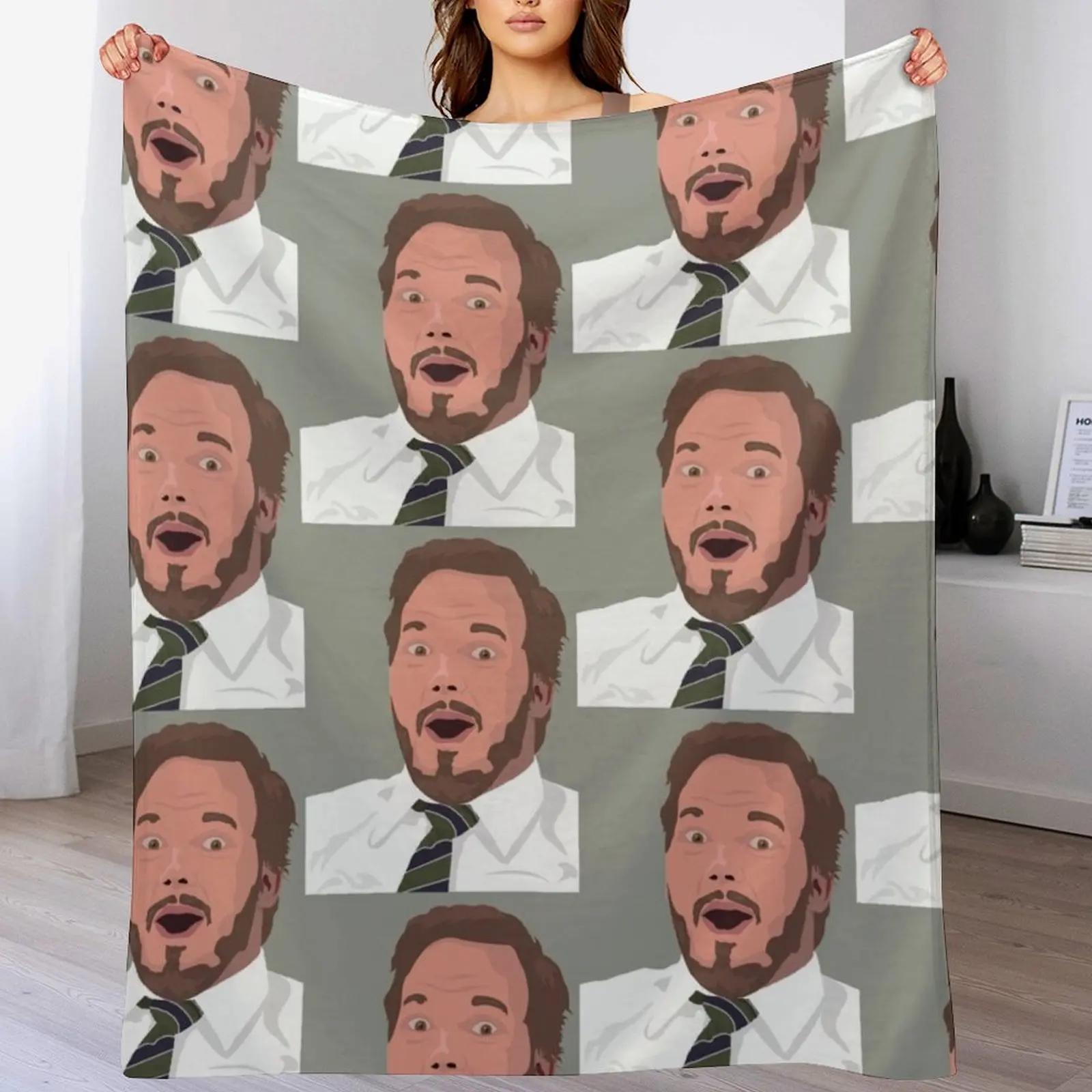 

Andy Dwyer Surprised Face Throw Blanket Lightweight Warm Blanket for Travel Camping 102x76cm(40x30in)