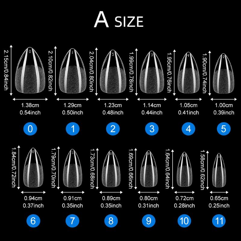 120/240 Buc Vârfuri de Unghii Migdală Semi-Mate Prefiluite Extensie Unghii False Presabile Semi-Mate Pentru Pat Unghial Mic 12 Mărimi În Cutie