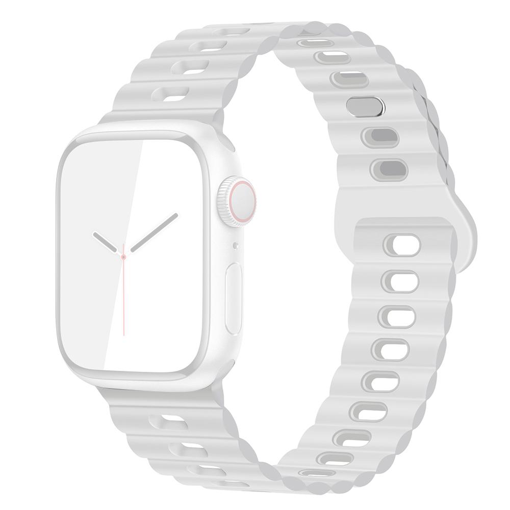 

For Apple Watch Series 10 46mm/Ultra 2 Ultra 49mm/Series 9 8 7 45mm/6 5 4 SE (2023) SE (2022) SE 44mm/3 2 1 42mm Silicone Watch Band White